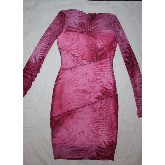 GUESS mesh body con long sleeve dress NWT - Picture 8 of 9